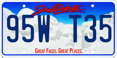 SD license plate 95WT35