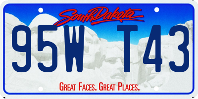 SD license plate 95WT43