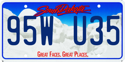 SD license plate 95WU35