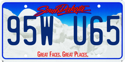 SD license plate 95WU65
