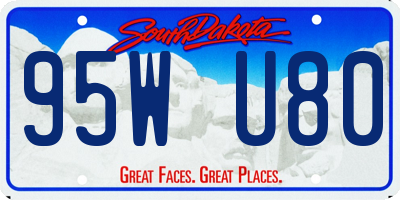SD license plate 95WU80
