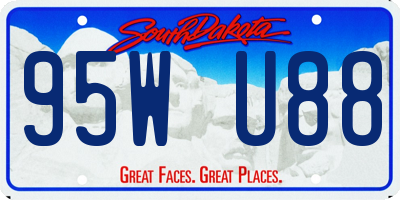 SD license plate 95WU88