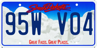 SD license plate 95WV04