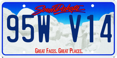 SD license plate 95WV14