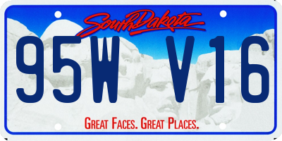 SD license plate 95WV16