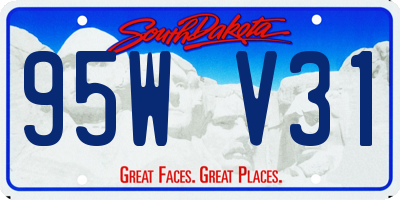 SD license plate 95WV31