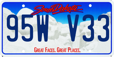 SD license plate 95WV33