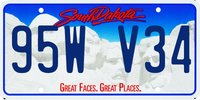 SD license plate 95WV34