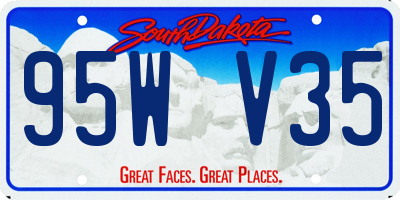 SD license plate 95WV35