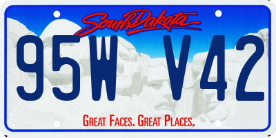 SD license plate 95WV42