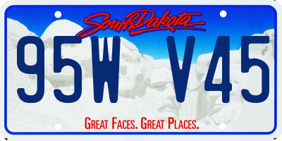 SD license plate 95WV45