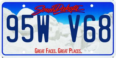 SD license plate 95WV68