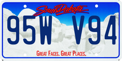 SD license plate 95WV94