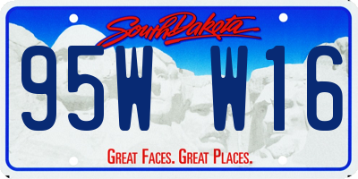 SD license plate 95WW16