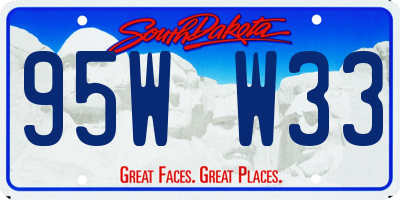 SD license plate 95WW33