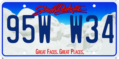 SD license plate 95WW34