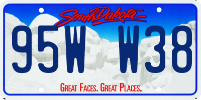 SD license plate 95WW38