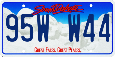 SD license plate 95WW44