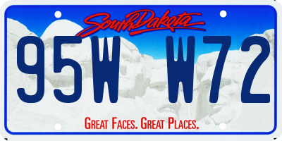 SD license plate 95WW72