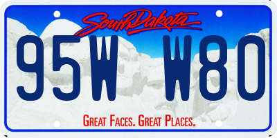 SD license plate 95WW80