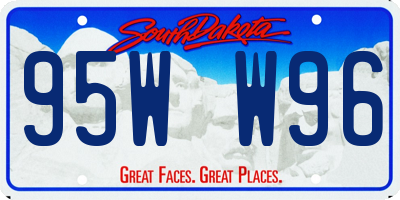 SD license plate 95WW96