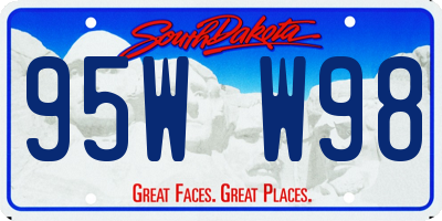 SD license plate 95WW98