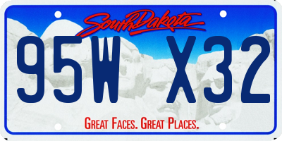 SD license plate 95WX32