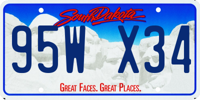 SD license plate 95WX34