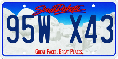 SD license plate 95WX43