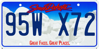 SD license plate 95WX72