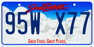 SD license plate 95WX77