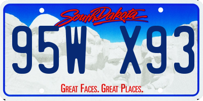 SD license plate 95WX93