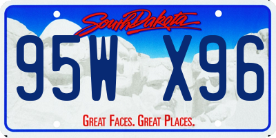 SD license plate 95WX96
