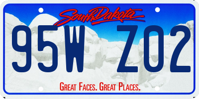 SD license plate 95WZ02