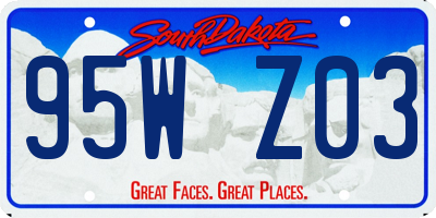 SD license plate 95WZ03