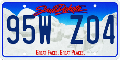 SD license plate 95WZ04