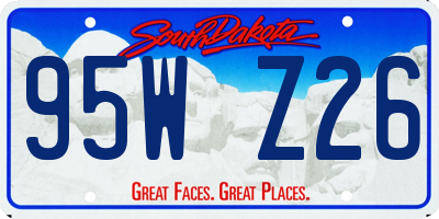 SD license plate 95WZ26