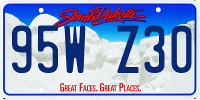 SD license plate 95WZ30