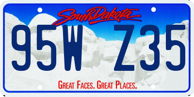 SD license plate 95WZ35