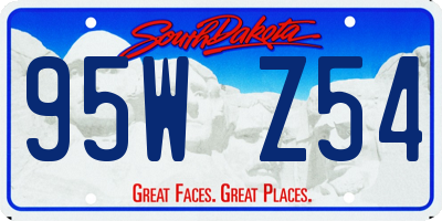 SD license plate 95WZ54