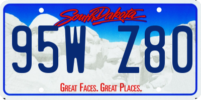 SD license plate 95WZ80