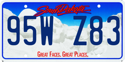 SD license plate 95WZ83