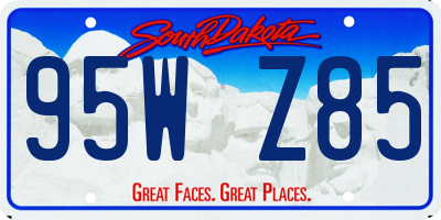 SD license plate 95WZ85