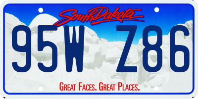 SD license plate 95WZ86