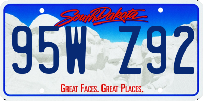 SD license plate 95WZ92