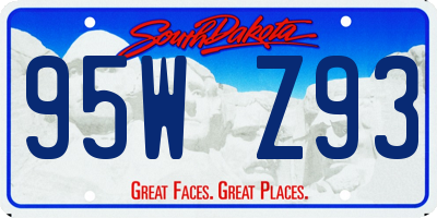 SD license plate 95WZ93