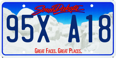 SD license plate 95XA18