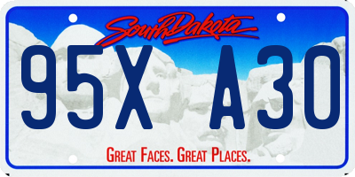 SD license plate 95XA30