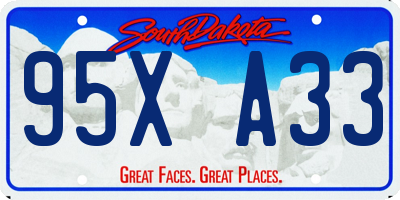 SD license plate 95XA33