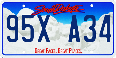 SD license plate 95XA34